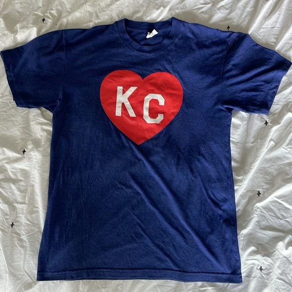 Charlie Hustle Navy KC Heart Tee unisex size medium kansas city - Picture 7 of 8